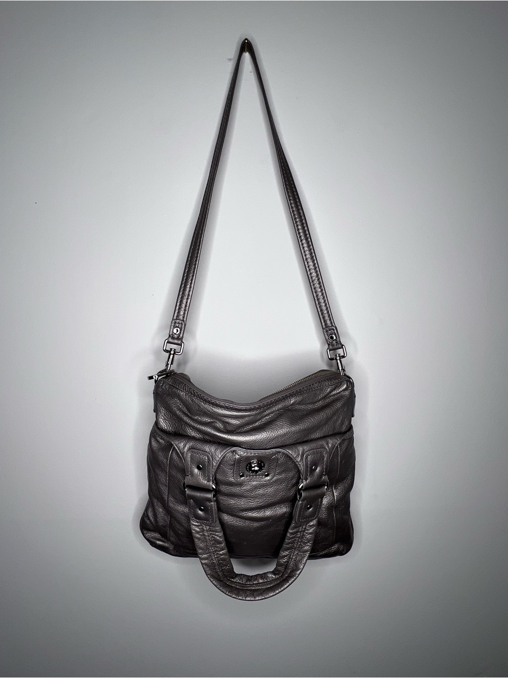 Marc by Marc Jacobs Gray Leather Shoulder Crossbody Bag